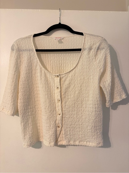 Joe Fresh Tops - Joe Fresh Cream Textured Button-Front Top